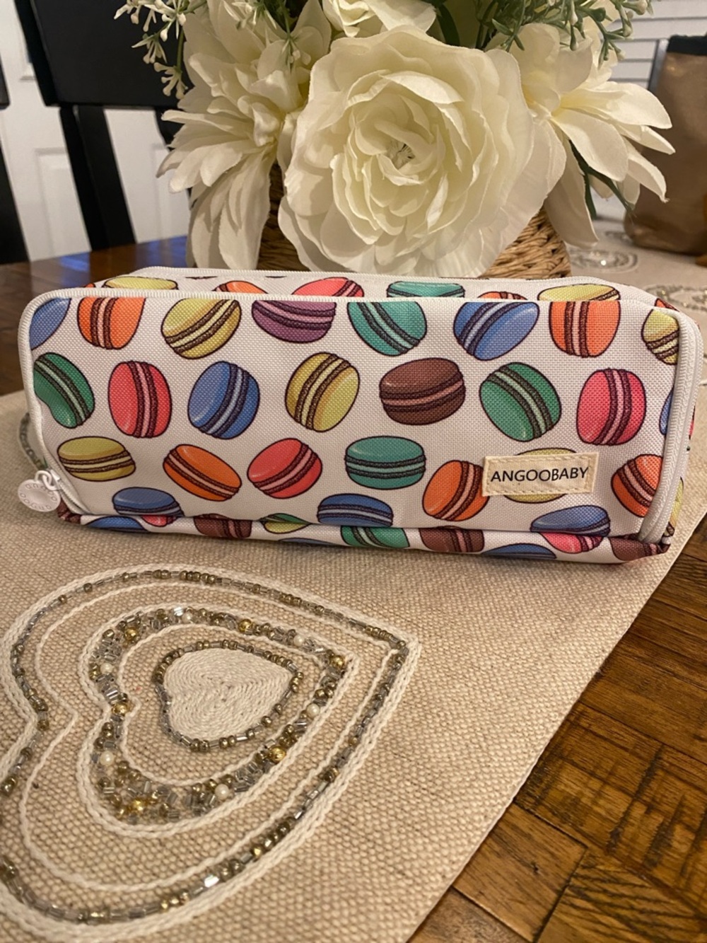 Colorful Macaroon  Print Pencil Bag